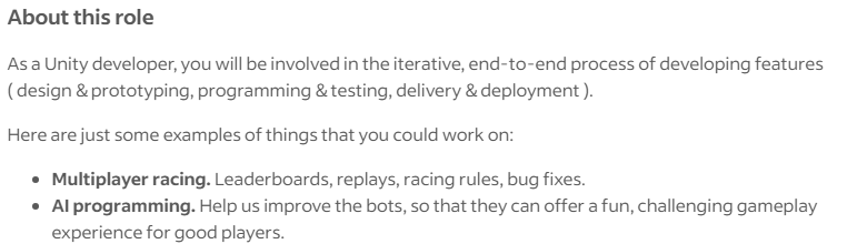 Indeed Job Posting for a role at MarineVerse, detailing a desire for Unity Multiplayer experience